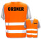 Bedruckte Warnwesten mit ISO-Leuchtstreifen * Standard- oder Reflex-Druck * Thema Sicherheit & Team, Warnweste Begriffe Security:Ordner, Farbe + Größe:Orange (XL/XXL)