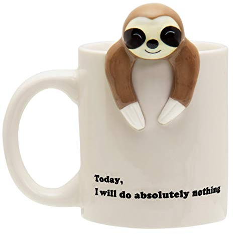 Tasse à café amusante avec paresseux - pour les femmes et les hommes - Éléphant blanc - Secret Santa