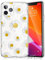 ZQ-Link Clear Case with Floral Pattern Design for iPhone 11 Pro 5.8 Inch 2019, Raised Edges Hard PC Back + Soft TPU Bumper Protective Phone Cover for iPhone 11 Pro - White Daisy