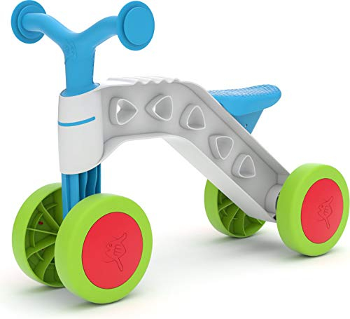Chillafish Itsibitsi, 4-Rad-Laufrad für Kinder von 1 bis 3 Jahren, mit Lenkungsbegrenzer, um EIN Umkippen zu vermeiden, sehr leicht und einfach zu tragen, Blau
