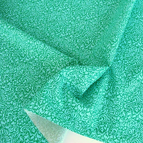 TOLKO 50cm Baumwollstoff Meterware weiche kochfeste Baumwoll-Popeline für Kleid Bluse Kostüm | Gardinenstoff Vorhangstoff Bezugsstoff Dekostoff Baumwolle Baumwollstoffe zum Nähen Dekorieren (Grün)