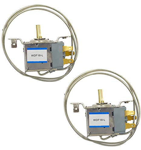 Eilumduo WDF18-L Lot de 2 thermostats universels pour réfrigérateur/congélateur 3 broches/fixe sur le côté