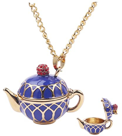 CrownOfRibbons Party Teapot Necklace, Tea Lover Gift for Women