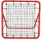 UISEBRT Fußball Rebounder Netz Sports Prellwand Kicker Fußballtraining Zubehör mit 5 Verstellbare Stufen, Rote Stahlrahmen, 100 x 100 x 65 cm