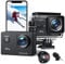 WOLFANG Action Camera 4K 20MP GA100, Waterproof 40M Underwater Camera for Snorkeling, EIS Stabilization WiFi 170° Wide Angle Helmet Camera for Vlogging with External Microphone, Remote Control
