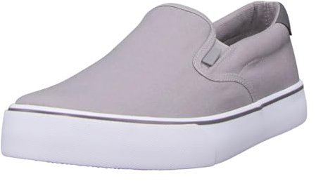 Lugz Zapatillas Clipper Classic Slip-on Canvas para Hombre, aleación/Antracita/Blanco/Gris, 43 EU Ancho, Aleación Antracita Blanco Gris, 43 EU Ancho
