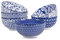 Selamica Keramik Dessertschalen, 340 ml Müslischalen, Kleinen Bowl Schüssel Set für Snacks, Beilagen, Reis, Mikrowellen- und Spülmaschinenfest, 6 Stück, Vintage Blau