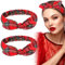 2 Stück Schottenkaro Rote Stirnbänder Rot Plaid Stirnband für Damen Kariertes Haarband Weihnachten Haarschmuck Rote Schleife Stirnbänder Knoten Kopfband
