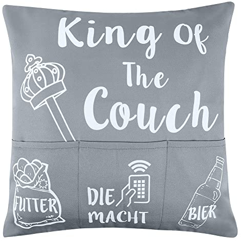 ARVOV King Kissenbezug, Damen Kissenbezug, Geschenke für Freundin, Lieblingsmensch Geschenk, Frauen Geschenk, Damen (45 x 45 cm, King of The Couch)