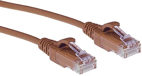 ACT CAT6 Netzwerkkabel, U/UTP LSZH LAN Kabel Dünn 3.8mm Slimline, Flexibles Snagless Ethernet Kabel mit RJ45 Stecker, für den Einsatz in Datenzentren, 10 Meter, Braun – DC9210