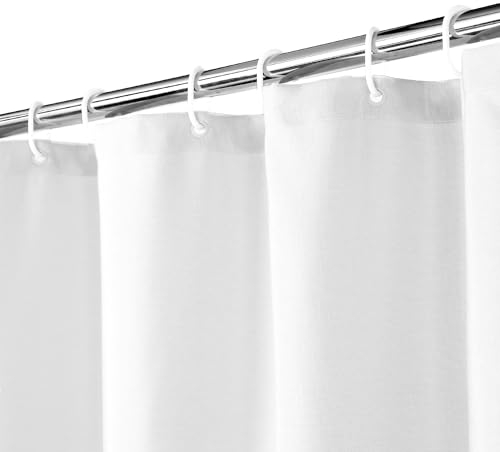 Flachs Leinen wie 240GSM Schwerer Stall Duschvorhang für Badezimmer mit Haken Hotel Luxus Stoff Waschbar,Weiß,120x200 cm