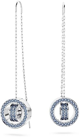 Swarovski Iconic Swan Ohrring-Jackets, Schwan, Schwarz, Roségold-Legierungsschicht