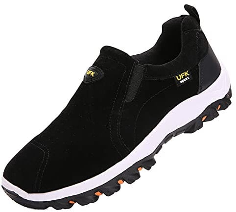 Sudychen Zapatillas de Deporte para Hombre sin Cordones Slip On Sneakers Transpirables Zapatillas de Correr Senderismo Verano Outdoor Negro
