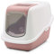 PETGARD Nestor Bac à litière moderne pour chat Blanc/rose 56 x 39 x 38,5 cm