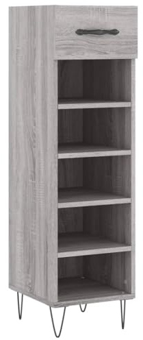 vidaXL Schuhschrank, Schuhregal mit 5 Ebenen Schublade, Schuhkommode für Flur Eingangsbereich, Platzsparend Schuhständer, Grau Sonoma Holzwerkstoff