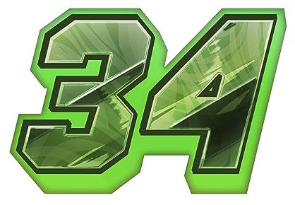 MC MOTOPARTS 3 pcs Custom Motorcycle Race Number Sticker Removable Number Plate Decals T05 Stone