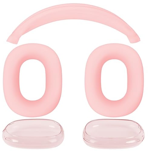 Kopfband Abdeckung kompatibel mit Apple Airpods Max, Silikon Hülle kompatibel für AirPods Max,Silikonhülle für AirPods Max,Apple AirPods Max für Anti-Fingerabdruck & Anti-Kratzer & Anti-Staub, Rosa