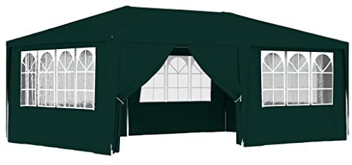 Coavain Pavillon mit Seitenwänden 4x6 m Grün 90 g/m² Partyzelt UV- und Wasserbeständig Gartenpartys Einfach zu Montieren Gartenpavillon Robuster Rahmen Zelt Treffen und Partys im Freien
