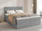 BROMARKT Boxspringbett mit Bettkasten Polsterbett mit Bonell-Matratze und Topper Doppelbett mit Stauraum Bett für Schlafzimmer gepolstertes Kopfteil Denver 180x200 Härtegrad H3 Flachgewebe Hellgrau