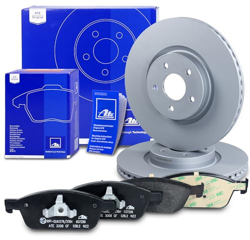ATE Bremsenset Vorderachse inkl. Bremsscheiben vorne Ø 320 mm belüftet und Bremsbeläge vorne Kompatibel mit FORD FOCUS 3, FOCUS Mk3 Turnier, KUGA Mk2, TOURNEO CONNECT, TRANSIT CONNECT