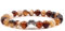 Wycian Pärchen Armbänder, Herren Armband 17 cm Perlen Achat Kristall Kaffee Metalllegierung Silberne Pfote 19cmx8mm Elastisch 1er Naturstein Abschlussball