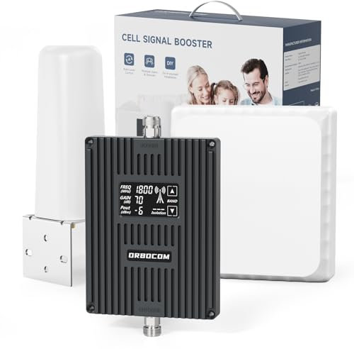 ORBOCOM Amplificador de Señal Móvil para Todos Los Operadores Españoles, Banda 1/3/7/8/20 Amplificador de Cobertura de Telefonía Móvil 5G 4G 3G gsm LTE Fácil de Instalar Apto para Hogares y Oficinas