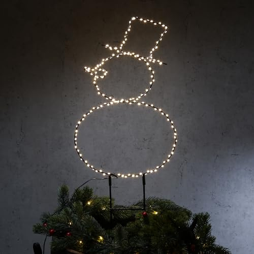 LED Gartenstecker SCHNEEMANN Metall Gartenstecker Weihnachtsdekoration für Außen 180 warmweiße LED H: 47cm mit Trafo Gartendeko