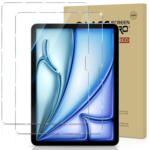 GiiYoon Lot de 2, Verre Trempé pour iPad Air 11 Pouces 2024 Vitre Protecteur 9H Dureté, Sans Bulles, Anti Rayures, HD Clarity, Film Protection écran Compatible avec iPad Air 11 M2 2024