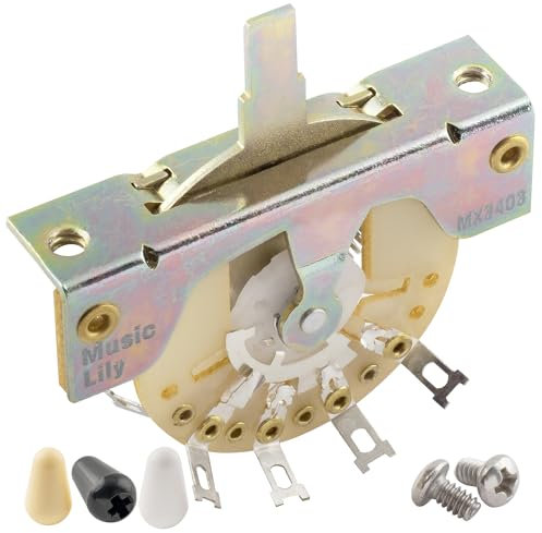 Musiclily Ultra Selector de Pastilla 5 Posiciones Guitarra Interruptor Selector 5 Vías para Guitarra Eléctrica tipo Strat