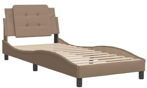 vidaXL Bettgestell ohne Matratze Zadar Cappuccino-Braun 100x200 cm