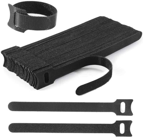 100 pezzi fascette riutilizzabili,nastro di serraggio per cavi,con hook e loop cavi cinghia,150 x 12 mm stringicavo regolabili,facile da tagliare per collegare cavi,per legare e organizzare