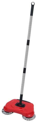 Hand - Manual Vacuum | Stainless Steel Floor Cleaning Mop | Non Electric Vacuum Broom, Adjustable Handle for Cleaning Pet Hair, Loose Debris, Home,