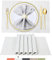BETEAM Platzsets Abwaschbar 8er Set Vinyl Tischsets für Esstisch Waschbar Küchen Platzdecken Langlebige Tischsets für Drinnen Draußen-03 Weiß, 8er Set
