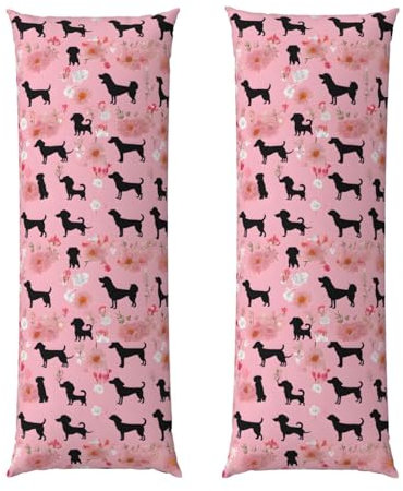 Weiche Schlafzimmer-Dekor-Kissenbezüge mit französischer Bulldogge und Blumen, 50,8 x 137,2 cm