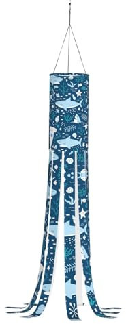 101,6 cm leichte süße blaue Fisch-Halloween-Windsäcke hängende Dekorationen Flagge Windsocken für Partyzubehör