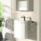CASAMO Gäste WC Waschbecken mit Unterschrank Premium Waschtisch Set Badmöbel (für rechte Hand, Weiß)