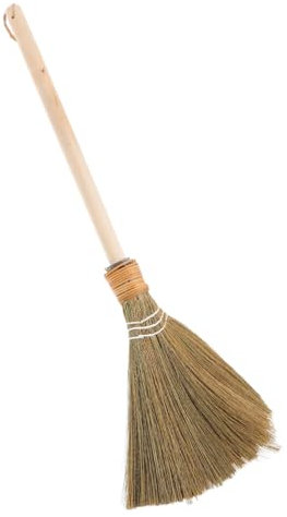 WESIEVYA Balai Manche Court Balai Paille pour Nettoyage Salon Brosse Intérieure Douce pour Enfants Usage Domestique