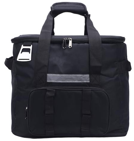 40L Große Kapazität Kühlerer Bag Isoliertes Lunchbox, Lecksicheres Picknick -Tte für Familienausflüge, Camping, Strand, 600D -PVC -Material, Schwarz, Schwarz