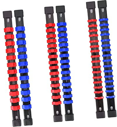 NUOBESTY Toolbox Socket Organizer Socket Holder Rails Set 1/4'' 1/2'' 3/8'' Organizer for Tool Box Wall Mount