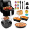Accessori friggitrice ad aria calda per Russell Hobbs 4L e Philips Airfryer serie 2000 4,2L, set di accessori per friggitrice ad aria da 19 pezzi per Philips NA229, con rivestimenti silicone e griglia