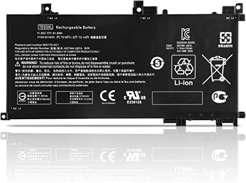 TE03XL Batterie d'ordinateur portable compatible avec HP Omen 15-AX000 Pavilion 15-BC000 15-BC300 15-BC400 15-bc403sa 15-bc350sa 15-bc400na 15-bc006na 15-ax009na 15-bcccc006na 15-bcc009na 15