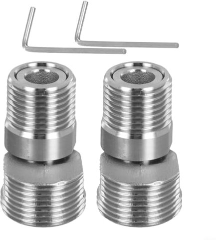 Fauhapyway Adaptador de ángulo de grifo de ducha ajustable de 360 grados, conexión de esquina extendida para baño, cocina, 2 piezas (estilo corto)