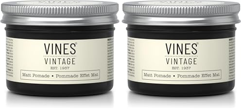 Vines Vintage Men's Hair Matt Pomade | Natural Texturiser with Kaolin & Bentonite Clay. 125ml (Pack of 2)