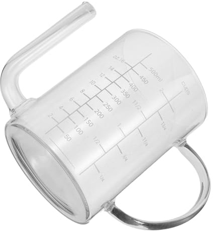 Operitacx Jarra Separadora de Grasa de Vidrio de 500ml con Escala Precisa y Boquilla para Facilitar el Vertido en Cocina y Barbacoa