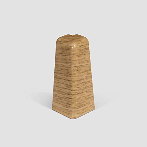 EGGER Außenecke Sockelleiste Eiche rotbraun für einfache Montage von 60mm Laminat Fußleisten | Inhalt 2 Stück | Kunststoff robust | Holz Optik natur