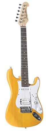 J & D ST-MINI BB E-Gitarre, 3/4 elektrische Gitarre für Anfänger mit Single Coil und Humbucker Tonabnehmer, Electric Guitar in Gelb