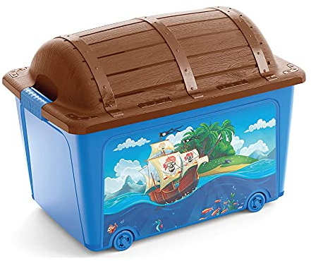 Kiss W Toy Spielzeugaufbewahrungsbox Spielzeugkiste Aufbewahrungsbox Spielzeugbox mit Rädern und aufliegendem Deckel