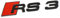 Audi 8V0853740T94 Schriftzug RS3 Blackline Ringe Emblem Exclusive Black Edition Logo, schwarz