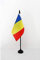 AZ FLAG - Tischfahne Andorra Zivilist - 15x10 cm - Andorra Kleine Tischflagge 100% Polyester - Büroflagge mit 25 cm Schwarzem Kunststoffstab und Sockel