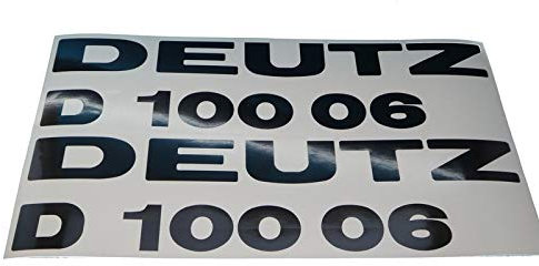 DEUTZ D10006 Schriftzug Aufkleber in schwarz, Sticker/Beschriftung, zum Oldtimer Restaurieren von Lack & Verkleidung. Schlepper Emblem Alternative
